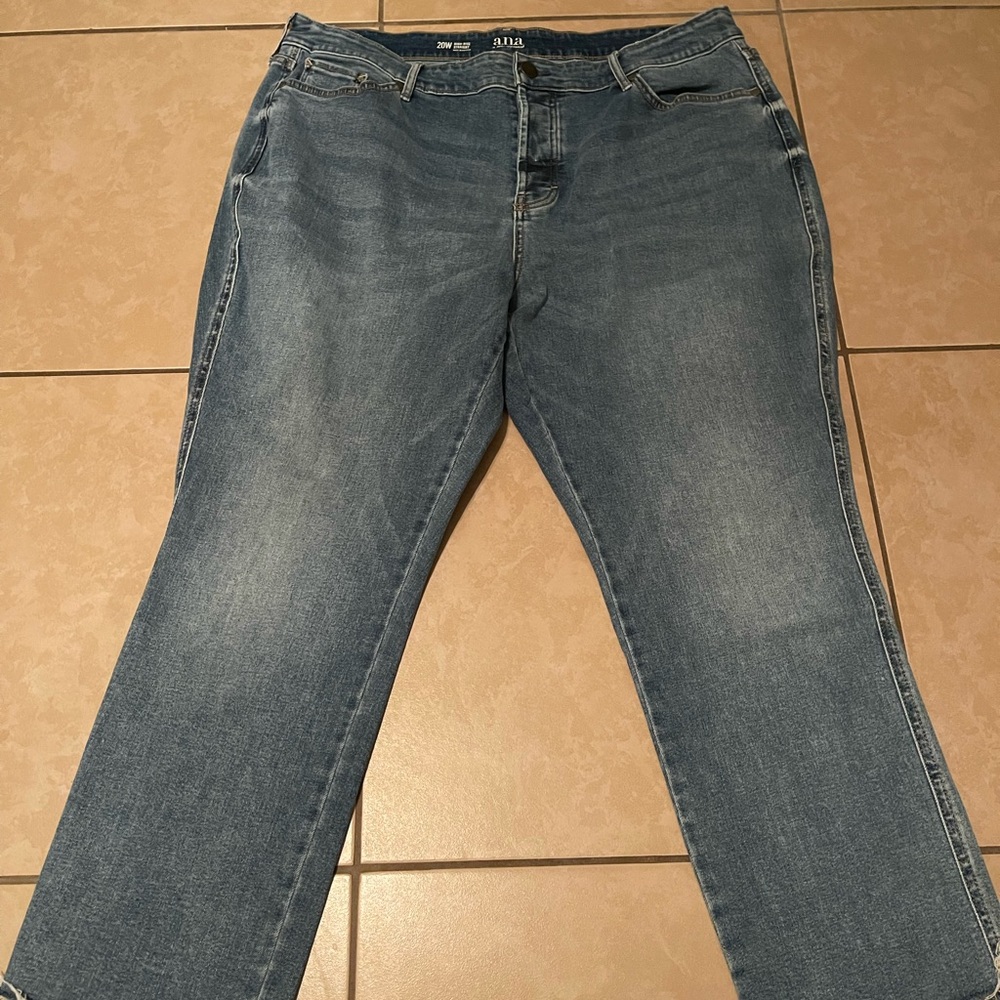 a.n.a Women's Blue Straight Leg Jeans